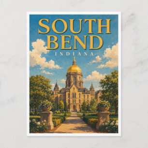 South Bend Indiana Golden Dome GeoSaga Briefkaart
