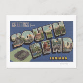 South Bend, Indiana - Grote Letter-scènes Briefkaart (Voorkant)