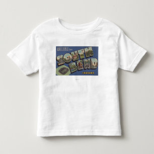South Bend, Indiana - Grote Letter-scènes Kinder Shirts