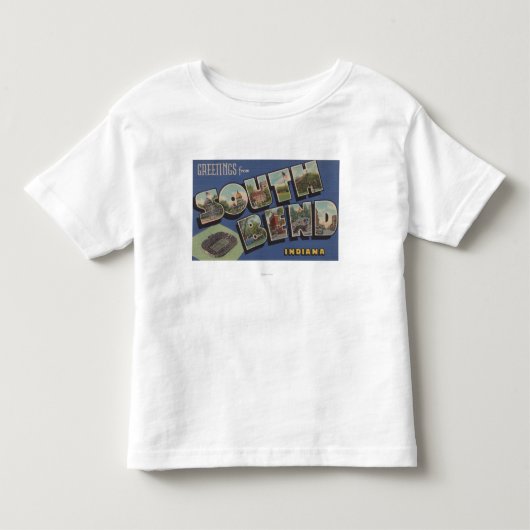 South Bend, Indiana - Grote Letter-scènes Kinder Shirts (Voorkant)