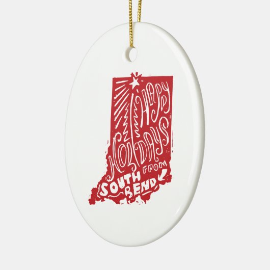 South Bend Indiana Holiday Tree Ornament (Links)