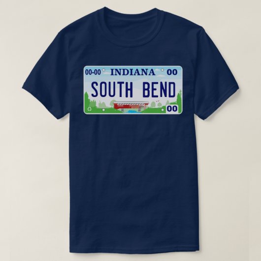 South Bend Indiana License Bord T-shirt (Design voorkant)