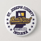 South Bend, Indiana Ronde Button 7,6 Cm (Voorkant)