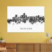 South Bend Indiana Skyline BW Canvas Afdruk (Insitu (Woonkamer))