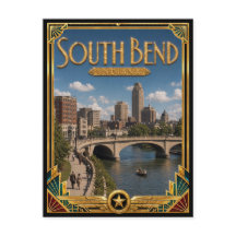 South Bend Indiana Vintage Art Deco Gouden Tijdper