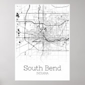 South Bend Map - Indiana - City Map Poster (Voorkant)