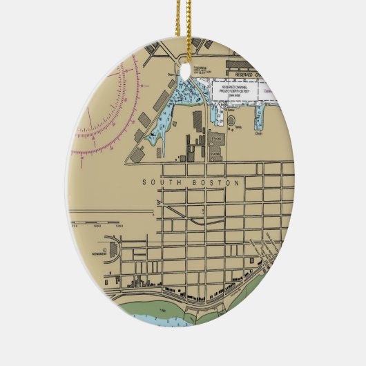 South Boston Chart Keramisch Ornament (Rechts)