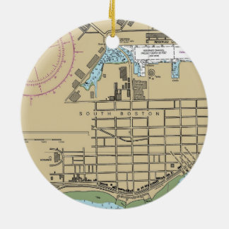 South Boston Chart Keramisch Ornament