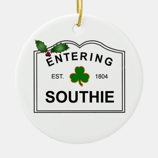 South Boston MA Keramisch Ornament (Voorkant)