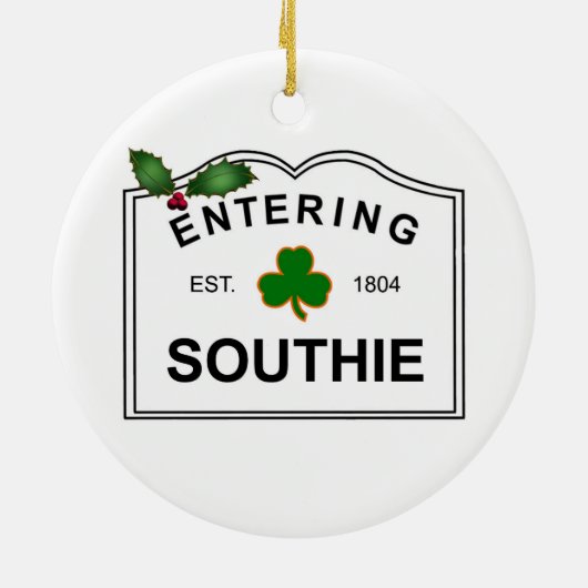 South Boston MA Keramisch Ornament (Achterkant)