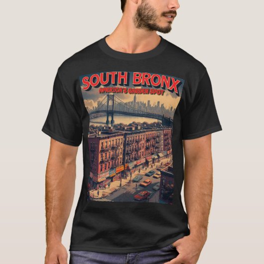 South Bronx Tourism Poster - Retro Parodie Reizen  T-shirt (Voorkant)