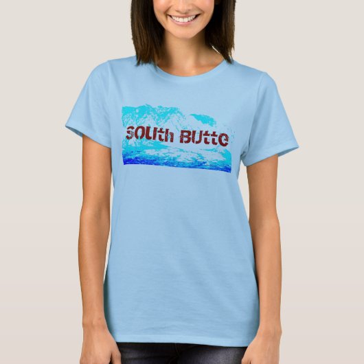 South Butte Blue op Blue Woman's Shirt (Voorkant)