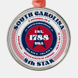 South Carolina 8e staat kerstversiering Metalen Ornament