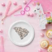 South Carolina  Afbeelding Map Borden Papieren Bordje (Feest)