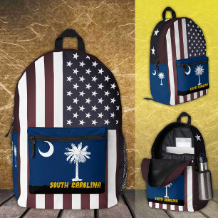 South Carolina / Amerika tas, patriottische vlag / Bedrukte Rugzak