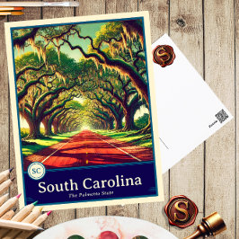 South Carolina | Anime Style Cel Shaded Briefkaart