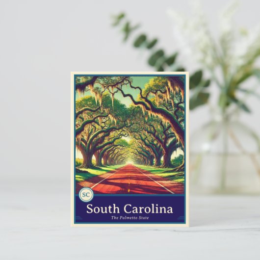 South Carolina | Anime Style Cel Shaded Briefkaart (Staand voorkant)