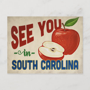 South Carolina Apple - Vintage Travel Briefkaart
