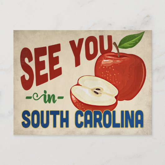 South Carolina Apple - Vintage Travel Briefkaart (Voorkant)