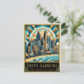 South Carolina | Art. Deco Briefkaart (Staand voorkant)