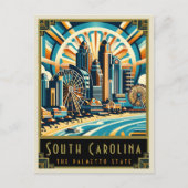 South Carolina | Art. Deco Briefkaart (Voorkant)