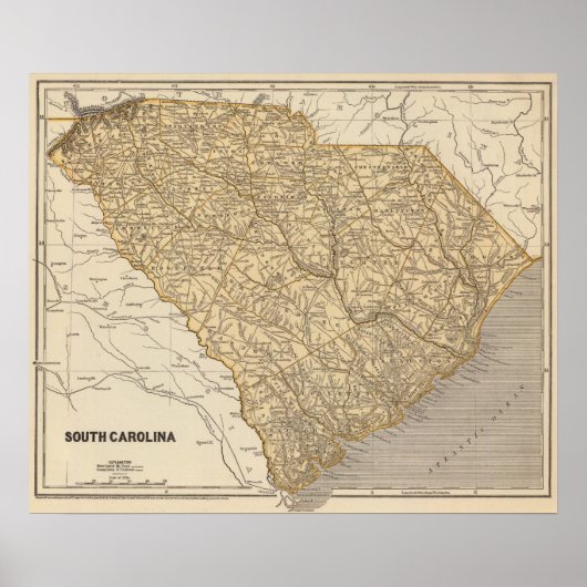 South Carolina Atlas Map Poster (Voorkant)