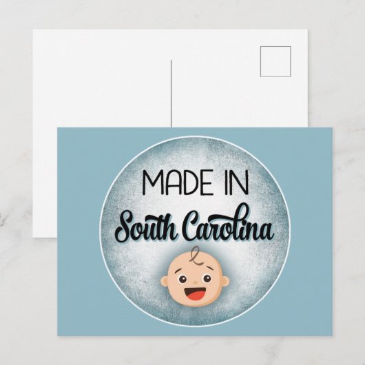 South Carolina Baby Funny Blue New Boy Briefkaart (Voorkant / Achterkant)