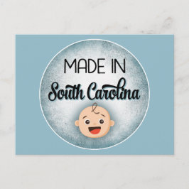 South Carolina Baby Funny Blue New Boy Briefkaart
