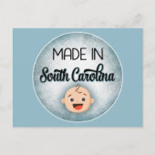 South Carolina Baby Funny Blue New Boy Briefkaart (Voorkant)