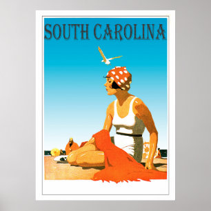  South Carolina Beach Scene Poster