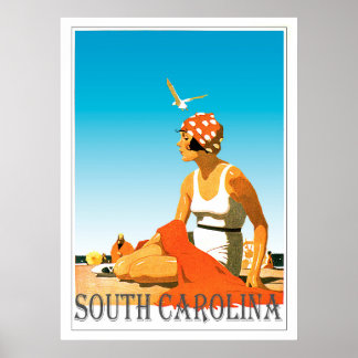 South Carolina Beach Scene Poster