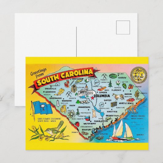 South Carolina Briefkaart (Voorkant / Achterkant)