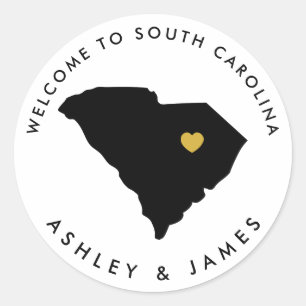 South Carolina Bruiloft Welkom Sticker voor Box Ba