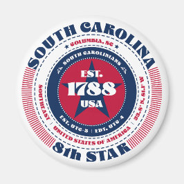 South Carolina Circle Typografie Souvenir Magnet