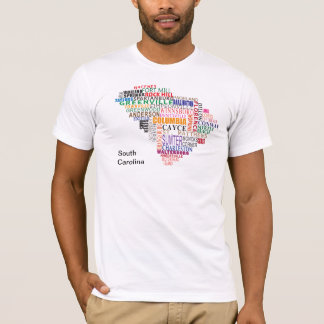 South Carolina City Map T-shirt