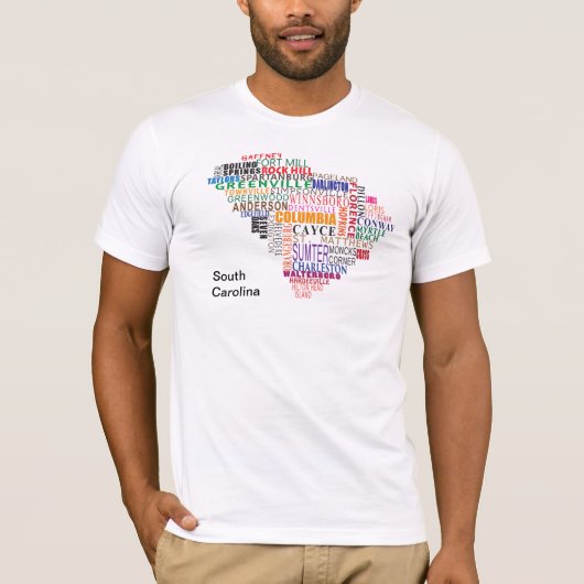 South Carolina City Map T-shirt (Voorkant)
