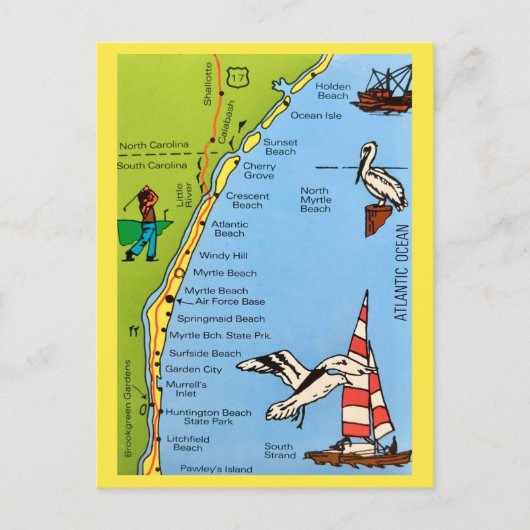 South Carolina Coast Postcard Briefkaart (Voorkant)