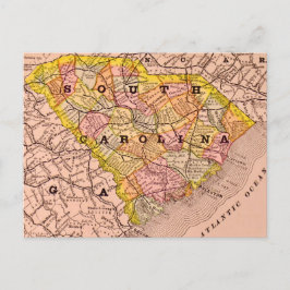 South Carolina Colorful Map Postcard Briefkaart