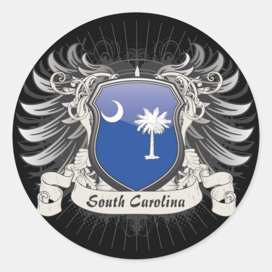 South Carolina Crest Ronde Sticker (Voorkant)