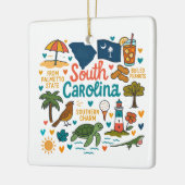South Carolina Custom Family Trip Christmas Keramisch Ornament (Links)