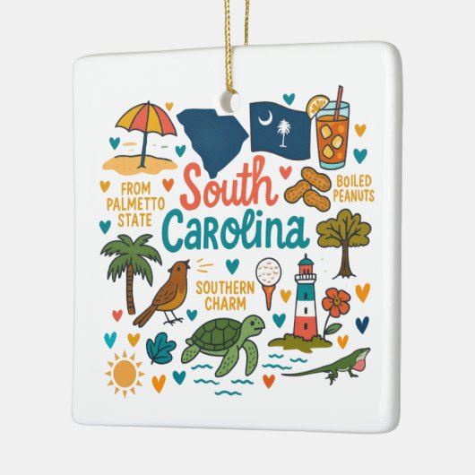 South Carolina Custom Family Trip Christmas Keramisch Ornament (Links)
