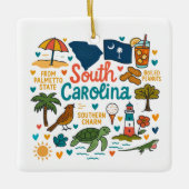 South Carolina Custom Family Trip Christmas Keramisch Ornament (Voorkant)
