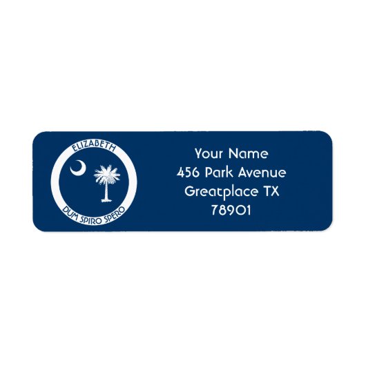 South Carolina De persoonlijke vlag van de deelsta Etiket (Voorkant)