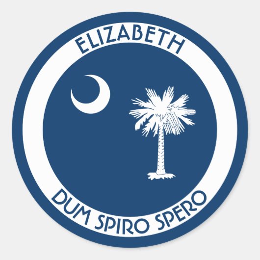 South Carolina De persoonlijke vlag van de deelsta Ronde Sticker (Voorkant)