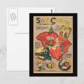 South Carolina De staat Palmetto Briefkaart (Voorkant / Achterkant)