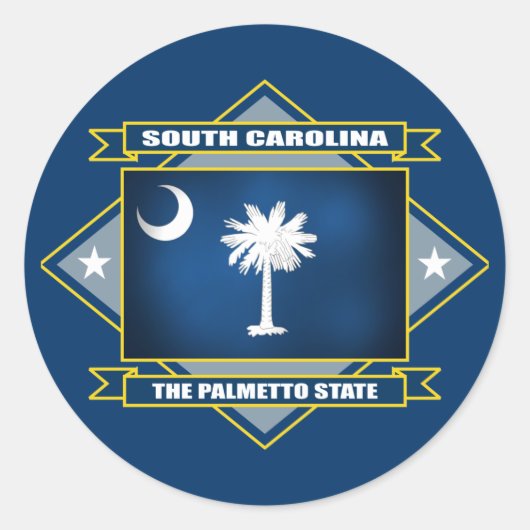 South Carolina Diamond Ronde Sticker (Voorkant)