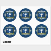 South Carolina Diamond Ronde Sticker (Vel)