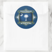 South Carolina Diamond Ronde Sticker (Tas)