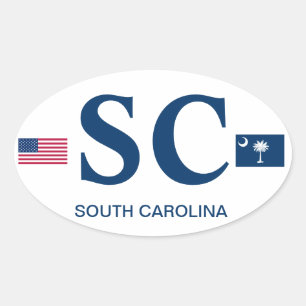 South Carolina* Euro-stijl ovale Sticker