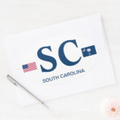 South Carolina* Euro-stijl ovale Sticker (Envelop)